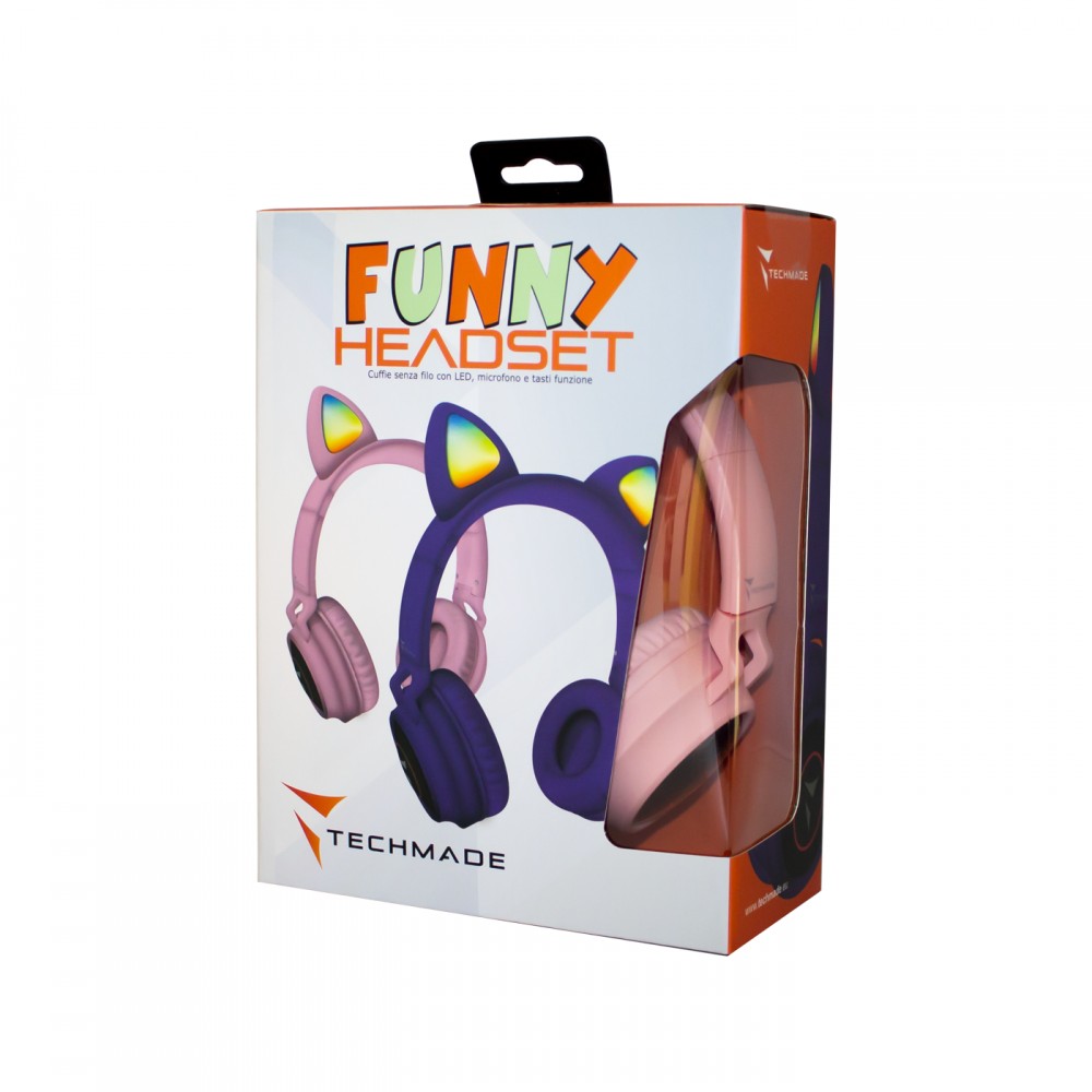 TECHMADE Funny cuffie senza filo Pink